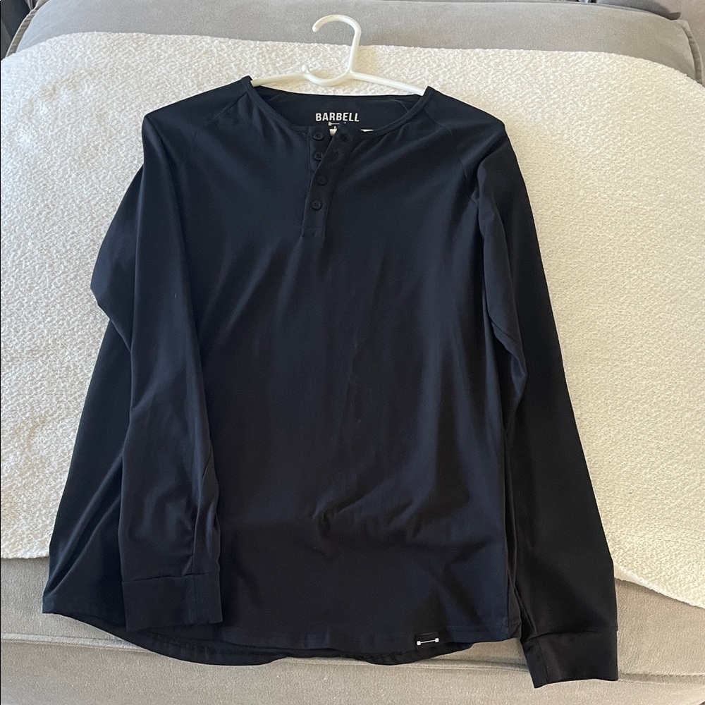 Barbell Apparel Men's Black Long Sleeve Shirt